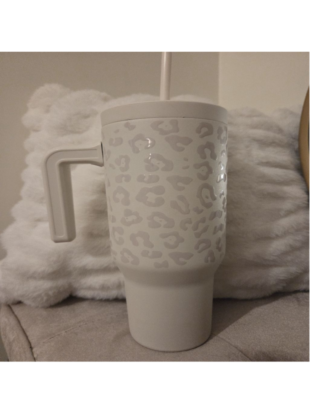 Hydrapeak 40oz White Beige Leopard Print Water Bottle One Size - Picture 5 of 10